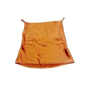 Polly Orange Halter Top Faux Silk SZ 4